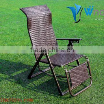 Comfortable foldable chair ,rattan beach chair,outdoor high back rattan chair