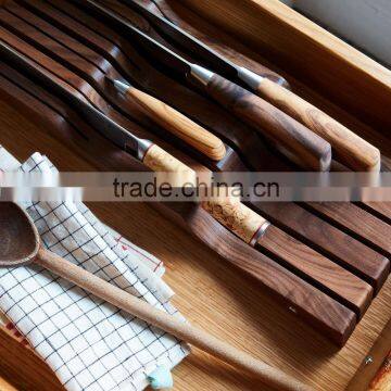 Wood In-Drawer Knife Organizer