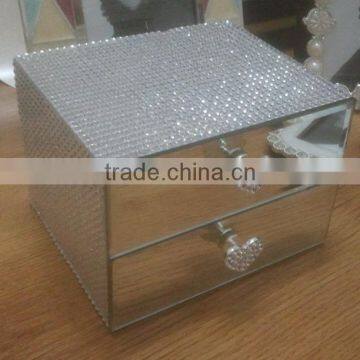 Hot Sales Handmade Mirrored Jewelry Boxes With 2 Drawers photo-2