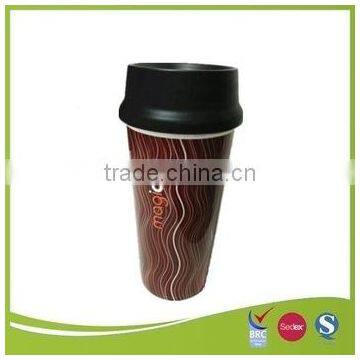 custom IML thin wall plastic double wall coffee mug cup