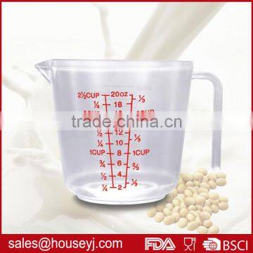 300ml and 600ml food grade plastic measuring cup with scale