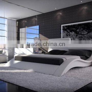 Special S Shaped Double Bed Bedroom Furniture Modern Leather Bed photo-6