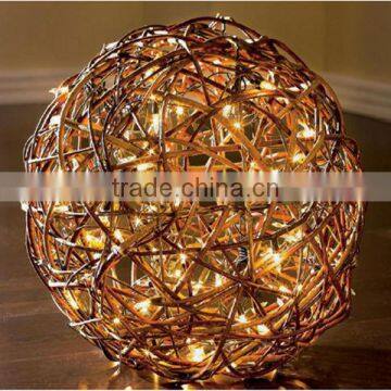Pretty hanging decorative willow ball with light