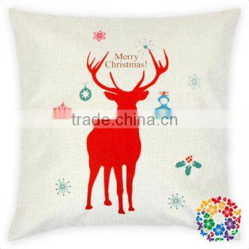Christmas Santa And Deer Head Print 100% Cotton Pillow Covers Sofa Decorative Christmas Pillow Covers photo-6