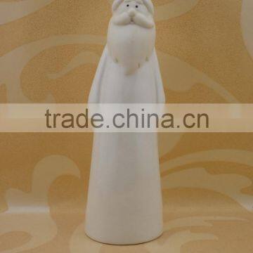 Decorative christmas ceramic with white santa claus shape for wholesale