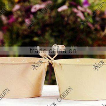 one color coated metal pot for garden