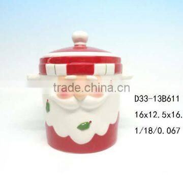 Snowman shaped ceramic cookie jar for wholesale