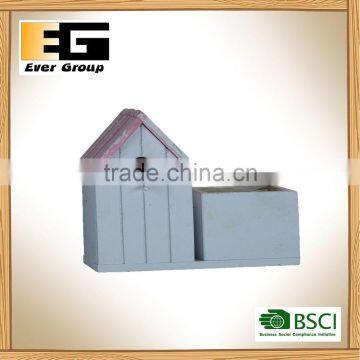 Small Wooden House Flower Pot and Garden Planter photo-4