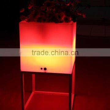 LED Cube Ice Bucket, Led Cube Flower Pot With Aluminous Underframe photo-4