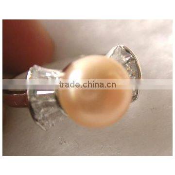 2014 Latest Fashion Round Pink Lady Tahitian Pearl Ring photo-2