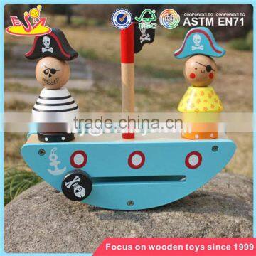 wholesale pirate toy wooden stacking balance blocks new design wooden balance blocks for kids W11F056