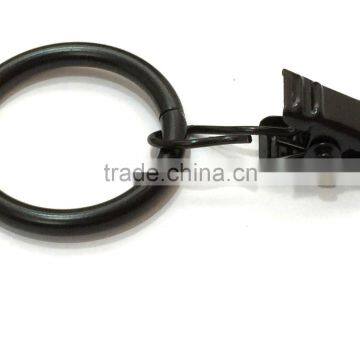 High Quality Black Coated Iron Curtain Ring With Clip / Rod Ring With Clip Hanging / A Ring With A Clip photo-4