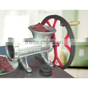 32#B cast iron meat mincer with wheel/pulley meat mincer