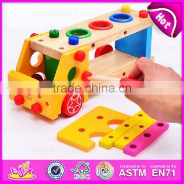 2015 Wooden Screw Knocking Toy,Educational DIY Toy Screw Combination,Children Loading to Knock the Ball Down the Car Toy W03C015 photo-2