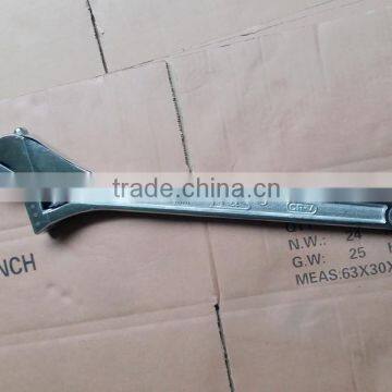 18*450mm 45# carbon steel spanish type sharp tail Adjustable Wrench