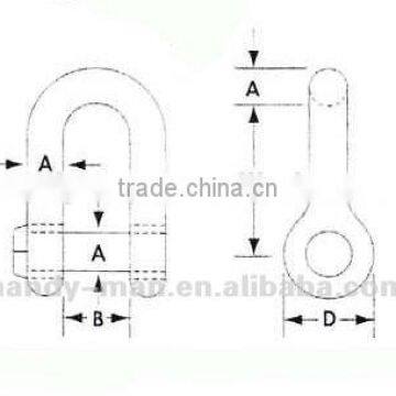Stainless Steel Square Head Pin D Shackle photo-3