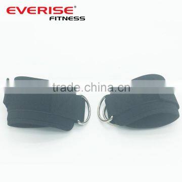 Gym equipment ankle straps with neoprene