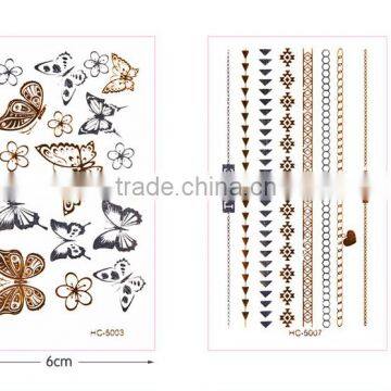 Custom Metallic Tattoo Sticker 3D Gold Foil Water Transfer Tattoo Sticker photo-4