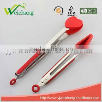 WCHXK06 Premium Comfort Stainless Steel Locking Heart Shape Food Tongs With Heat Resistant Silicone Heads, Good Grip photo-5