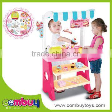 Hot sale plastic pretend play DIY super cake toy shop with sound