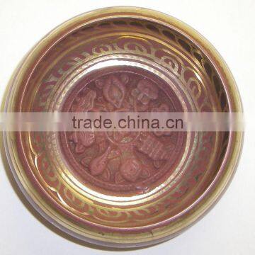 High Quality Colored Handmade in Nepal Tibetan Meditation Singing Bowl photo-3