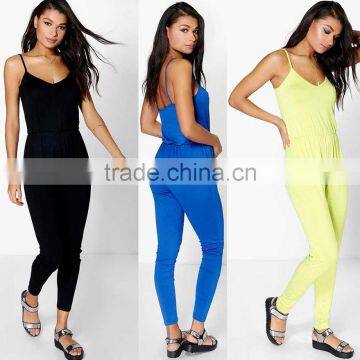 Adult Sex Plain Solid Harem Jumpsuit Basic Cami Sexy Jumpsuits For Women