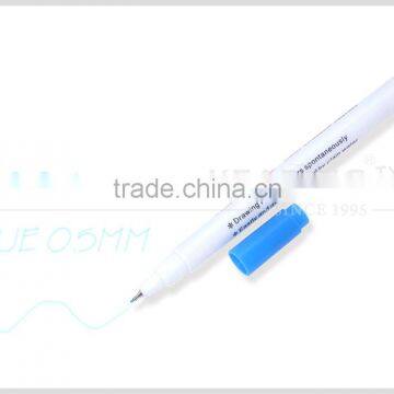 kearing brand non toxic ink based blue color 0.5mm thinner tip water erasable marking pen for fashion design #WB05