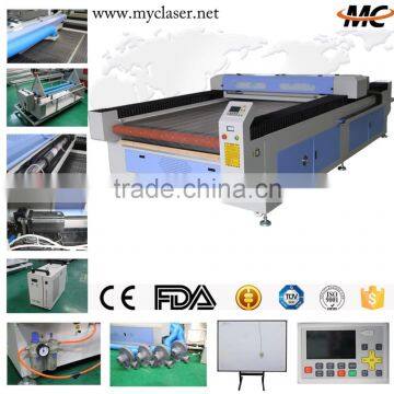 Fabric PU clothing Leather Laser Cutting Machine price with rectify auto feeding system MC 1630