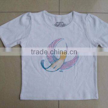 Children Cotton T-shirts , Kids Short Sleeve Water Printed Interlock Jersey Cotton T-shirts photo-2