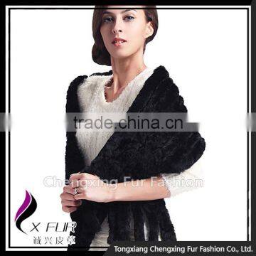 CX-B-10F 2016 New Style Super Quality Real Rabbit Fur Shawl Scarf