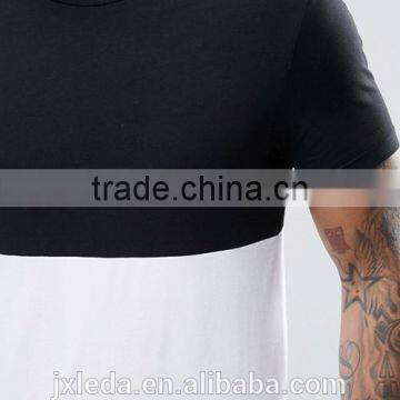 Customize Men Longline Muscle Slim Fit Contrast Color Blank T-shirt photo-3
