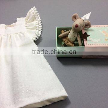 Boutique Baby Frock Design Plain White Western Dress Cotton Girls Party Dresses photo-4