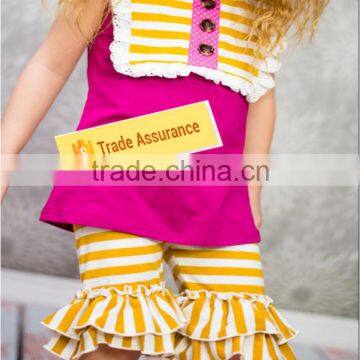 Boutique Soft Baby Clothes Girls Summer Outfits Kids Floral Patterns Top And Yellow Cute Bloomers Children Set photo-5