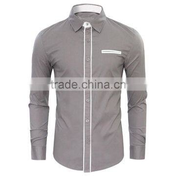 2017 Fashion 100%cotton Long Sleeve Stand Collar Custom Men Oxford Shirt photo-5