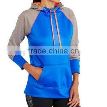 Fashion Women's Clothing 100% Polyester Raglan Tech Fleece Hoodie With Hood photo-4