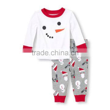 KIDS SNOWMAN PRINTED PAJAMA SET