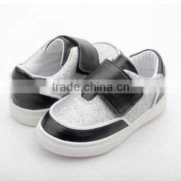 Kids Shoes Silver Glitter Style Rubber Gum Sole Shoes photo-4
