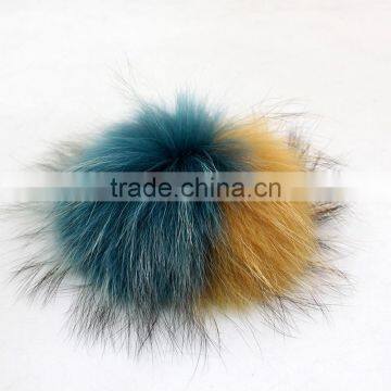 Myfur Top Ball On Winter Beanies Raccoon Fur Bobble Real Fur Pom Poms For Hat photo-2