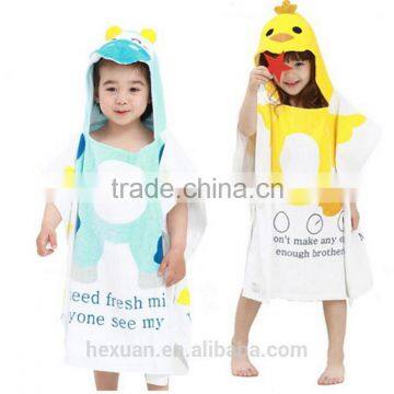 OEM Factory or Stocked Designs HOT Sale Wholesale Cheap Advertising Logo 100% Cotton Bird Cartoon Kids Hooded Poncho Towel photo-6