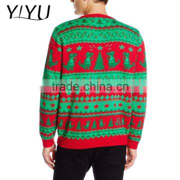 Custom Men's Traditional Dinosaur Fairisle Ugly Christmas Sweater photo-2