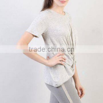 T Shirt Cheap Price Wholesale Lady T-shirt With Knot Front photo-5
