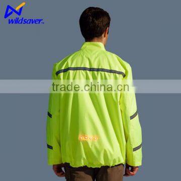 Good Quality Cycling Rain hi Vis Reflective Safety Jacket With Led Lights photo-3