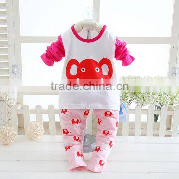 Wholesales Spring Autumn Cotton Printing Baby Clothes Set Wear photo-2