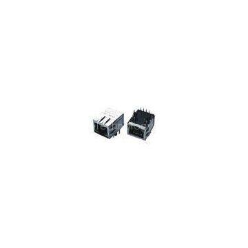 PBT / PA66 Black Housing RJ45 Modular Jack Single Port with Cylindrical Pin