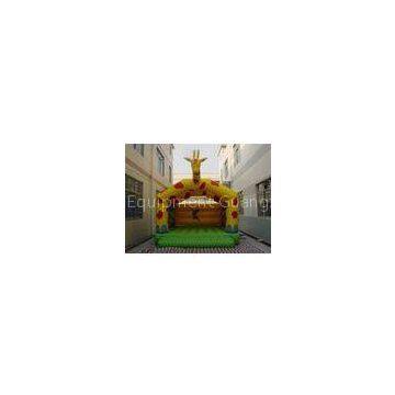 Yellow Giraffe waterproof Commercial Inflatable Bouncers With 0.55 mm PVC