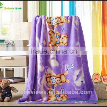 High quality super soft printed polar fleece throw Cartoon printed fleece blanket wholesale