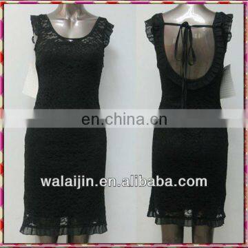 Back bareness dress ladies lace sheath dress