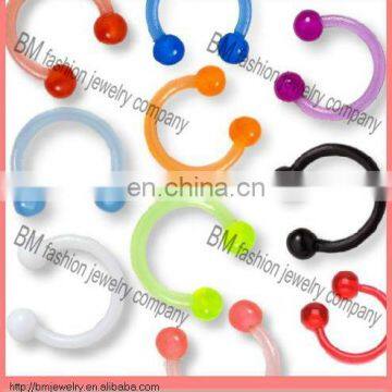 colorful uv acrylic captive bead ring with balls lip rings earrings nose ring body piercing jewelry