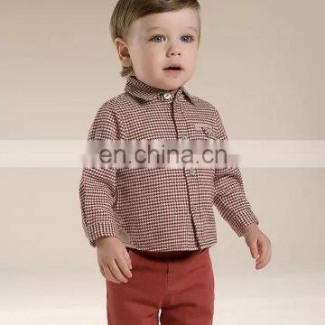 T-BSS005 Boy Cufflink Stylish Flannel French Style Shirts photo-3