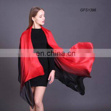 new design ombre color style Gradient silk shawl